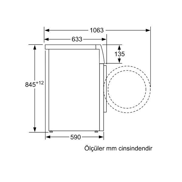 Çamaşır Makinesi 8 kg 1200 dev./dak.
